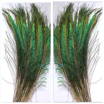 

100pcs/lot peacock feathers sword feathers 14-16"(35-40cm) Left or Right side