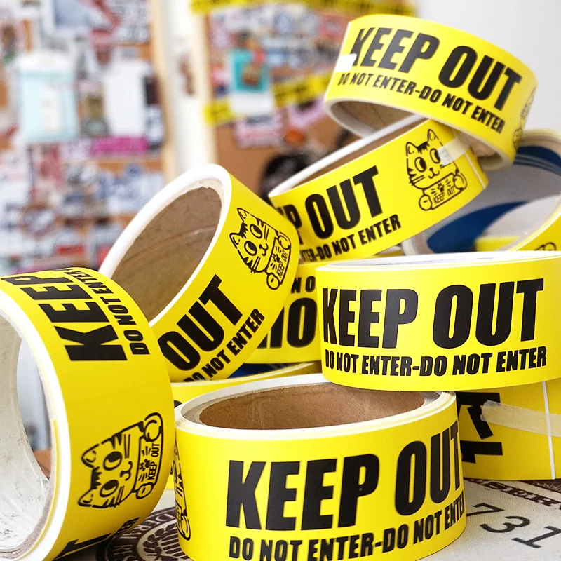 

Warning Tape Caution Sticker 5m*4cm Keep Out Do Not Enter Box Safe Cool DIY Suitcase Luggage Waterproof Skateboard PVC Stickers