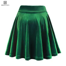 Urban CoCo Женская винтажная бархатная эластичная мини расклешенная короткая юбка