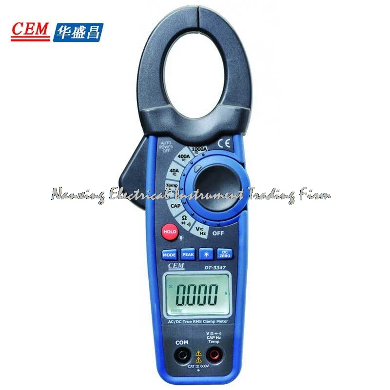 Cem Dt3347 Digital True Rms Clamp Meter Ac/dc Current Voltage Tester