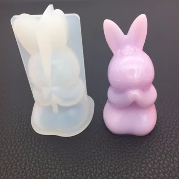 

DIY crystal Epoxy three-dimensional pray rabbit mold scented gypsum spread incense mould set table decoration mold