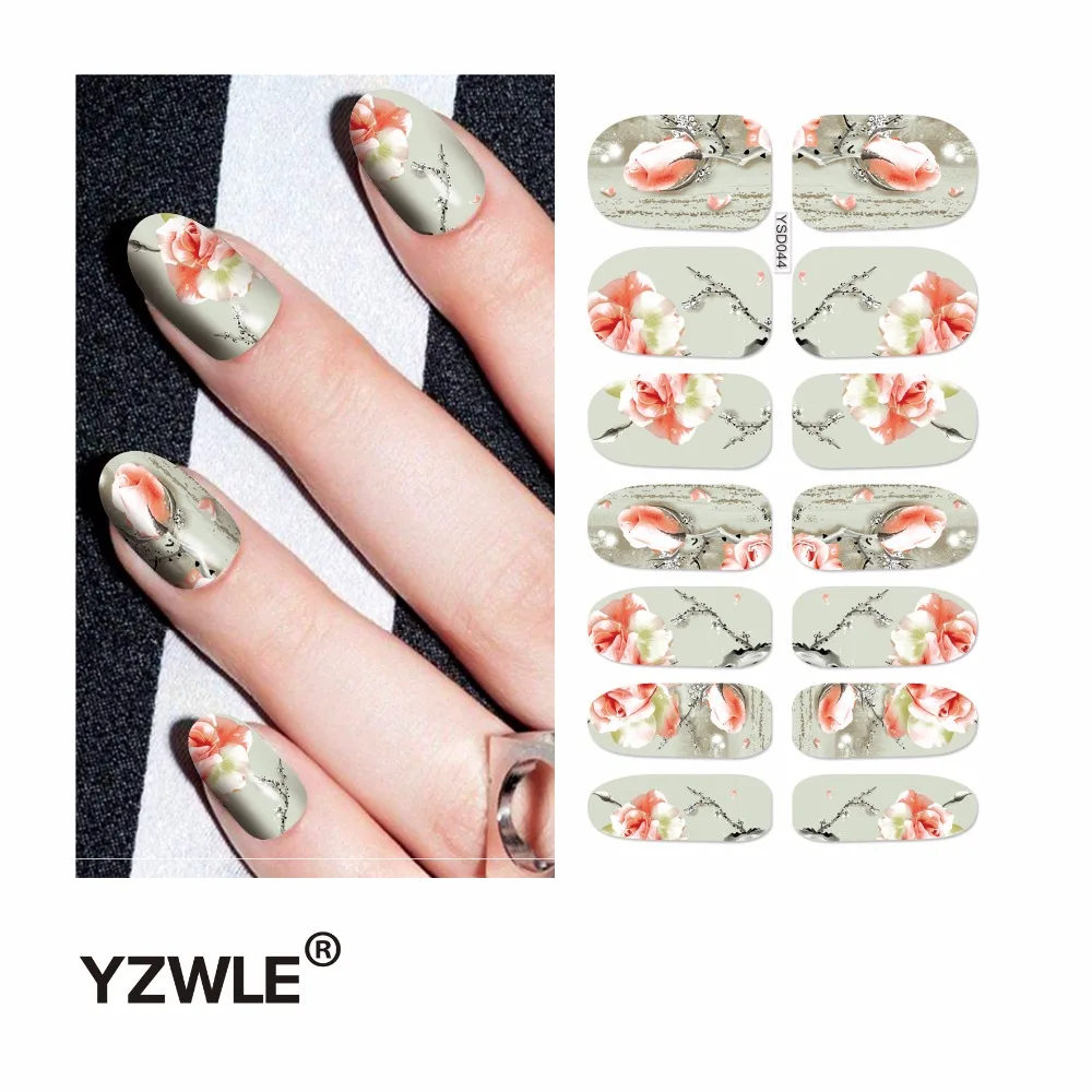 

YZWLE 1 Sheet Water Transfer Nails Art Sticker Manicure Decor Tool Cover Nail Wrap Decal (YSD044)