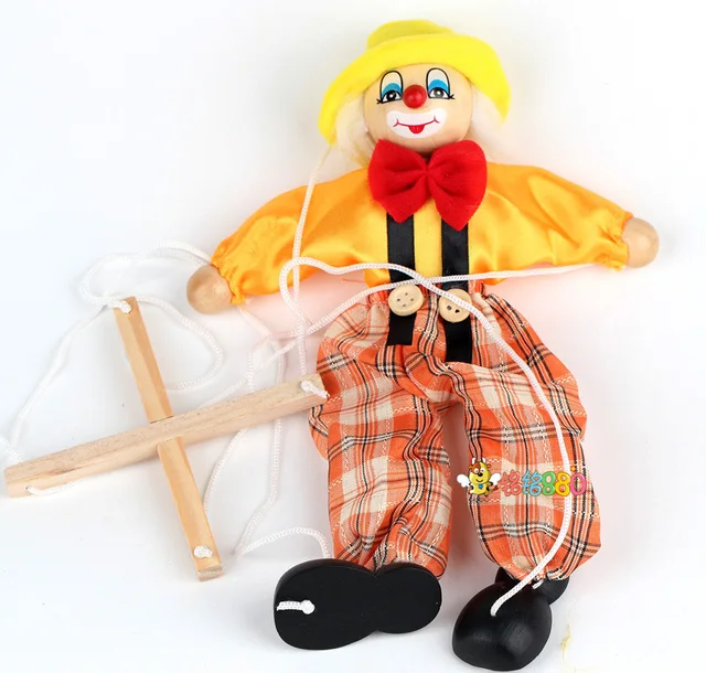 New Wooden Clown TOY Puppet Toy for Kids BABY