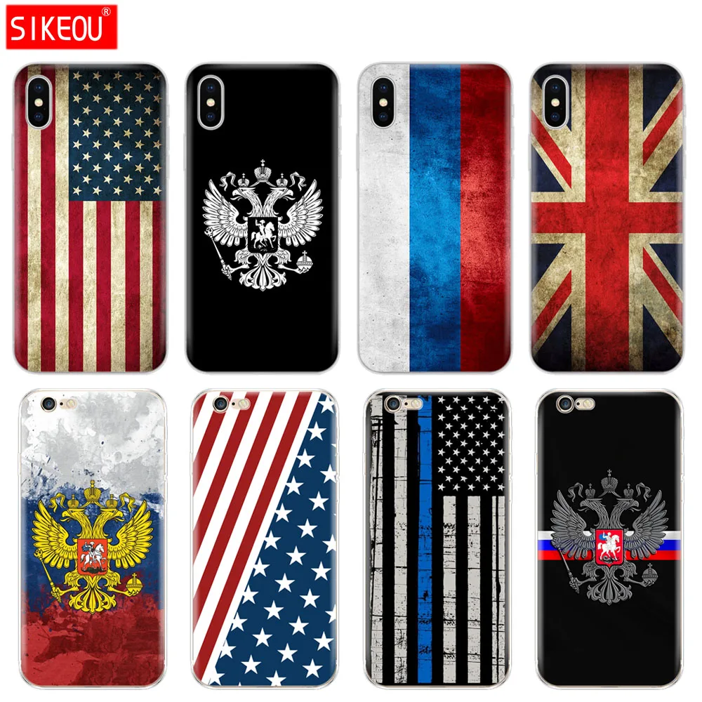 Силиконовый чехол для телефона Iphone 6X8 7 6s 5 5s SE Plus 10 XR XS Max российский американский