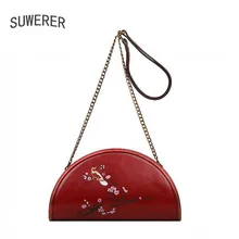 Suwerer Национальный Ветер кожаные сумки Новинка корейской версии просто дикий кожаный пакет цепи ручная роспись сорока