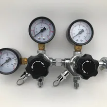 Двойной CO2 датчик регулятора с 1/" MFL Checkvalves, доморощенного CO2 регулятор, 0~ 2000psi, 0~ 60psi, CGA320