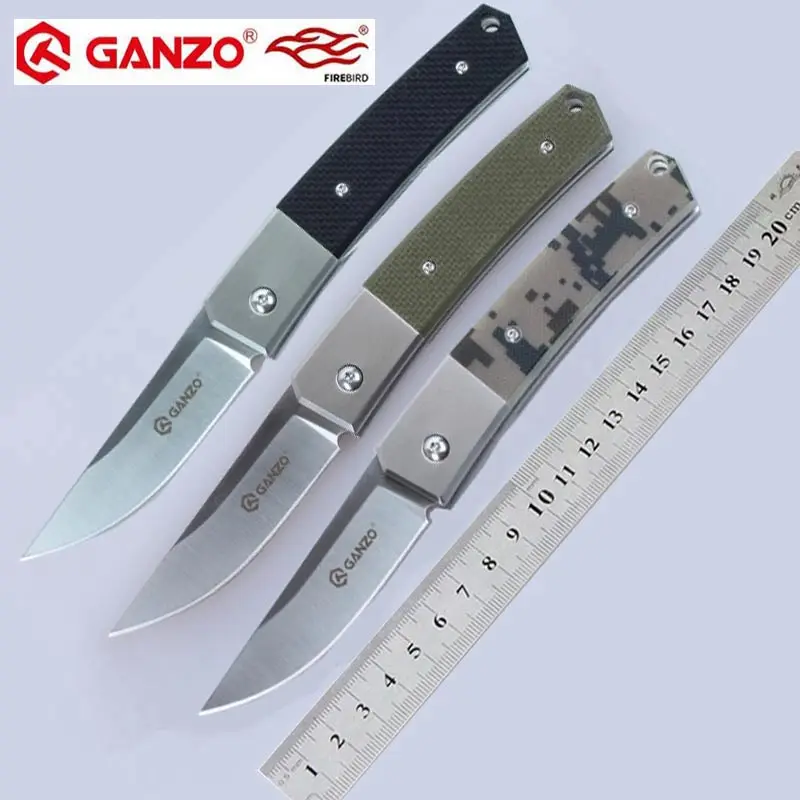 Comprar Ganzo de G7361 F7361 440C hoja 58 60HRC G10 mango cuchillo de supervivencia al aire libre Camping herramienta de caza de bolsillo cuchillo táctico edc