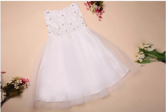 Летнее платье для Обувь для девочек 2017 Детки ногтей алмазный Кружево нарядные платья для свадьбы Обувь для девочек одежда От 2 до 12 лет