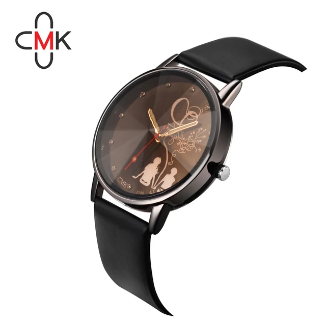 Brand CMK Simple Romantic Lover Couple black white Quartz Watches Leather strap Brand CMK Simple Romantic Lover Couple black white Quartz Watches Leather strap
