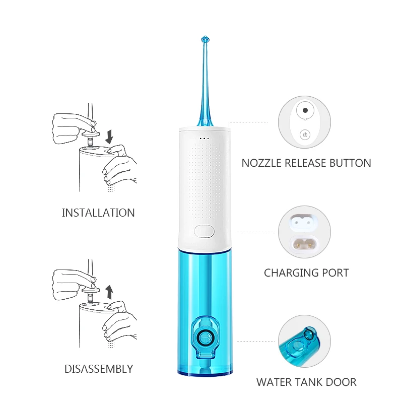 Soocas W3 Portable Oral Irrigator USB Rechargeable Dental Water Flosser Stable Water Flow IPX7 Waterproof Bathroom Teeth Cleaner 4