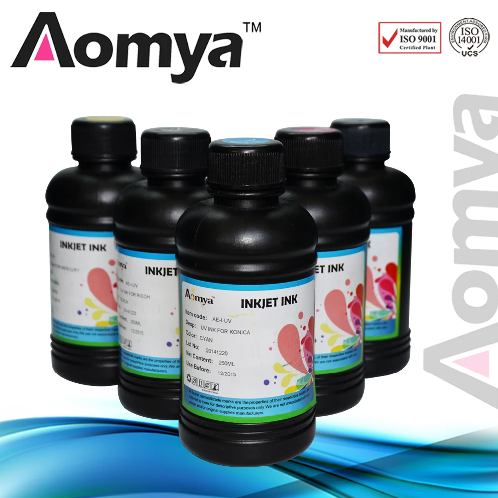 

[250ml*6] UV LED Ink For Epson UV Flatbed Printer for PVC Phone Cases and All Soft Material (BK/C/M/Y/2White)