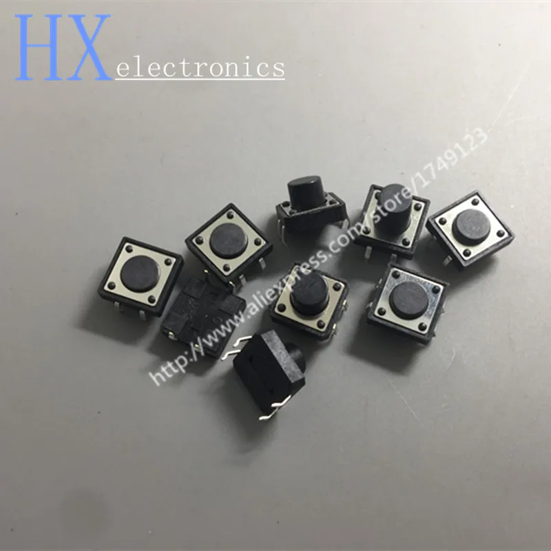 4PIN Push Button Touch micro switch black tact switch cap Tactile Tact switch 664.3567891012mm 0.08yuan_