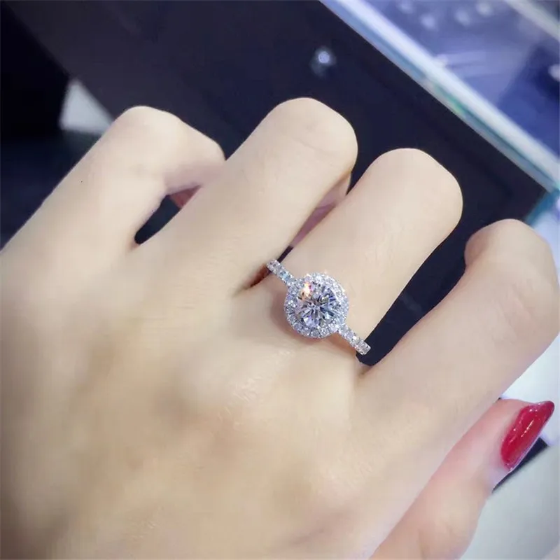 CC 925 Silver Rings For Women Cubic Zirconia Round Stone Bridal Wedding Engagement Ring Fashion Jewelry Drop Shipping CC583