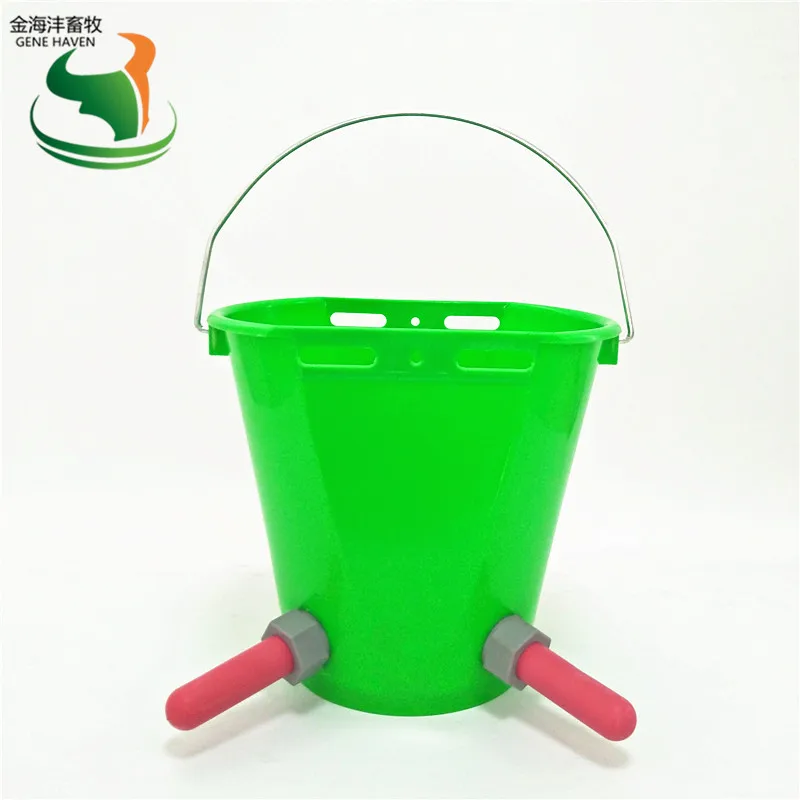 

8L Calf Feeding Milk Bucket with 2 Nipples