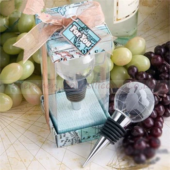 

50pcs lot World Travel Theme Crystal Globe Wedding Bottle Stopper Wedding Party Favor Return Gifts Wedding Favor