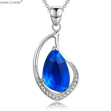 2017 Winter Fashion Jewelry Huge Blue Crystal stone 925 Sterling Silver Pendant for women Ball Accessories