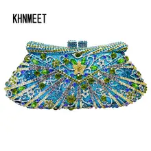 LaiSC женские клатчи на день, роскошные хрустальные праздничные женские сумки плоская дамская сумочка, кошелек для свадьбы, Свадебный клатч, вечерняя сумка sc194