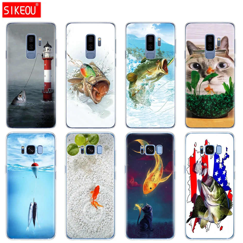 silicone case for Samsung Galaxy S9 S8 S7 S6 edge S5 S4 S3 PLUS phone cover cute gold fish fishman | Мобильные телефоны и