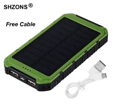 8000mAh Solar Charger Phone External Battery Pack Power Bank With LED Light Lamp for iPhone 5s 6 6s 7 plus for Samsung Hot Sale