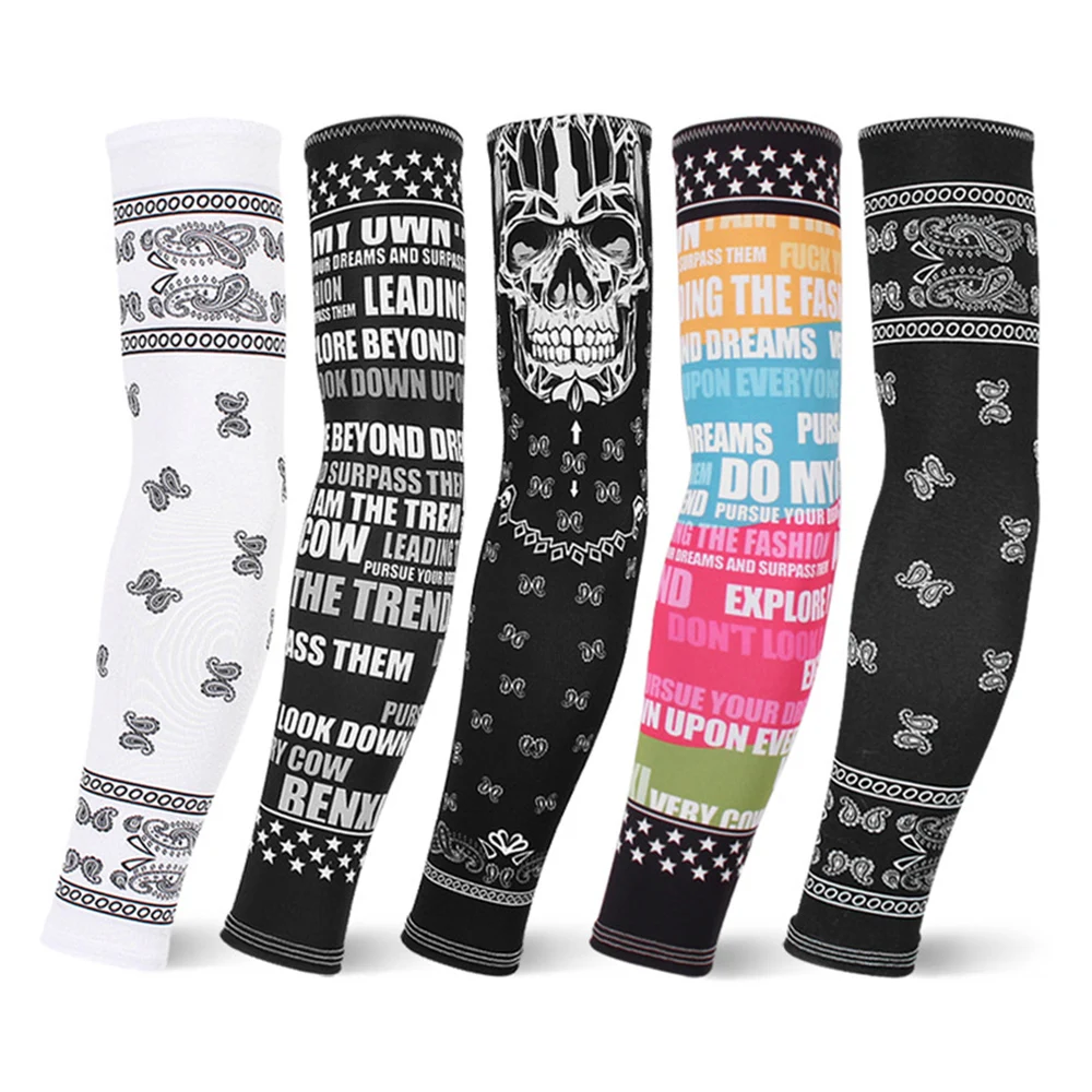 

new Arm Sleeves Printed Sun Protection Bow For Shooting Sleeves For Arm Running Swimwear Women Cuffs Cycling Arm Man Oversleeve