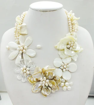

free shipping!!! Natural White Shell Flower Necklace For Party Jewelry