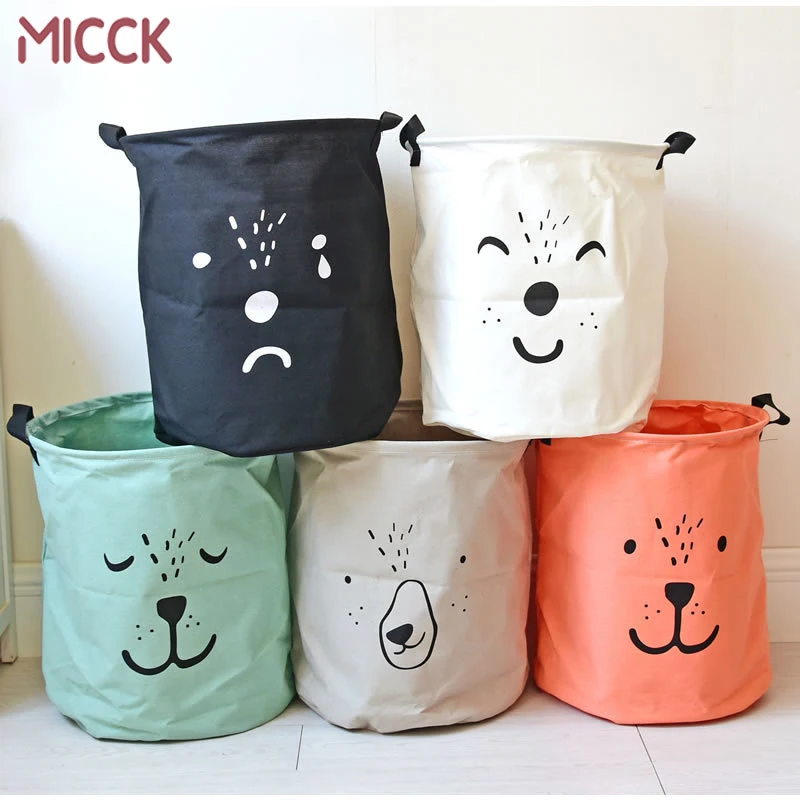 

MICCK Large Laundry Basket Hamper Bag Cartoon Clothes Storage Barrel Clothes Kid Toy Sundries Home Organizer Storage Basket