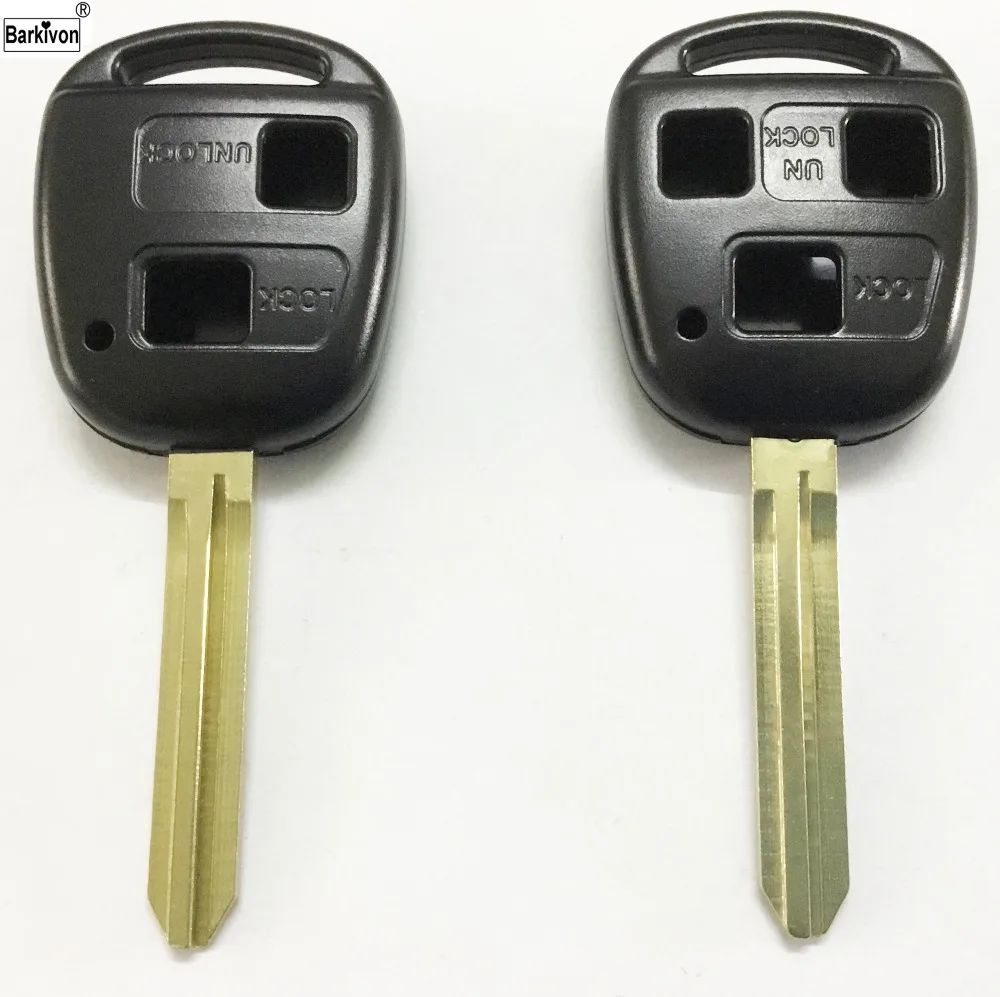 

Barkivon 2 3 Button Replacemet Transponder Key Case Shell for Toyota FJ/Land Cruiser Camry RAV4 Corolla PRADO YARIS Auris Fob