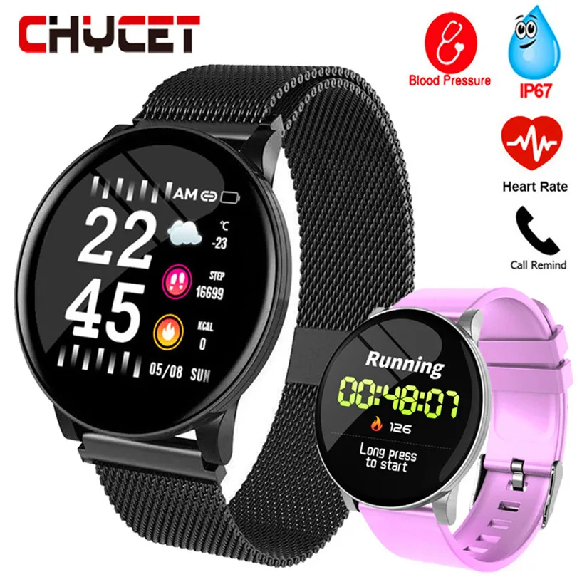  2019 Women Smart Watch Men Blood Pressure Heart Rate Touch Screen Smartwatch Women Waterproof Watch - 33048763057