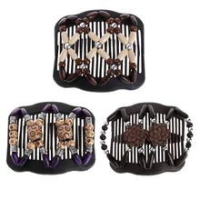 Легкие волшебные деревянные бусины двойные волосы расческа клип эластичный женский волос