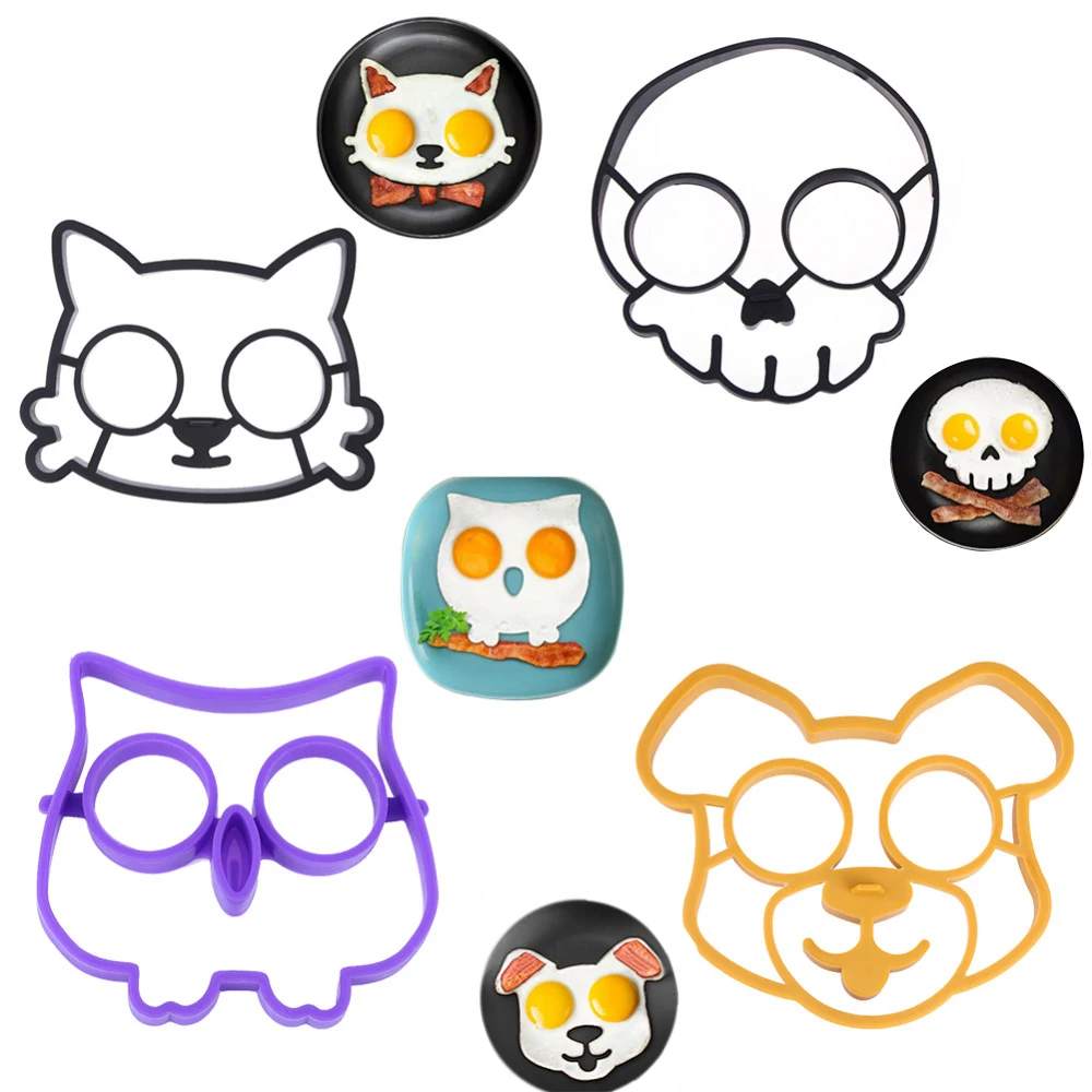 

Silicone Egg Mold Kitchen Baking Tool Cats Skull Owl Dog Shaped Pancake Mold Frying Eggs Tools Breakfast Cooking Omelette Mold