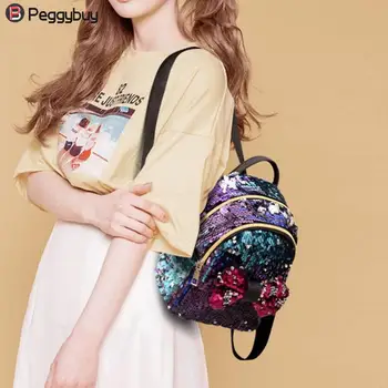 

Glitter Backpack Women Sequins Knapsack Teenage Girls Rucksack Fashion Female Gold Black School Sequin Bag Casual travel bags