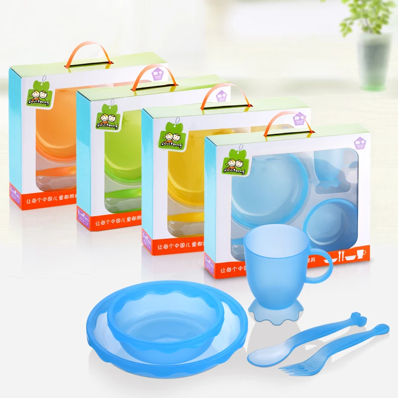 New Children Tableware BPA Free Plastic Baby Food Set Kids Dinnerware
