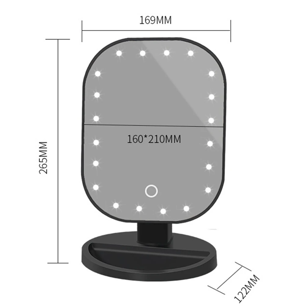 1 шт., светодиодный сенсорный экран, зеркало для макияжа, косметическое зеркало, косметическое зеркало для рук, для спальни, дома, без батареи