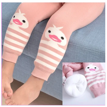 

2pcs Baby Pants Lot Cartoon Baby Girl Boy High Waist Winter Newborn Open Crotch Baby Knit Leggings Cashmere Lined Fleece Pants