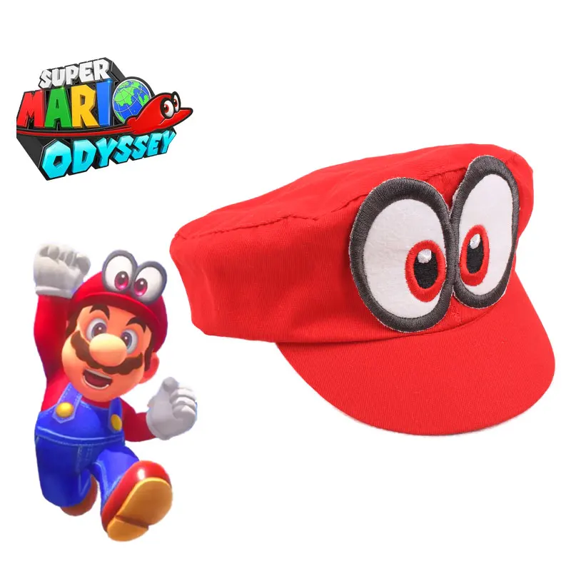 

2019 Super Mario Hat Red Odyssey Mario Cap Halloween Party Wearable Baseball Caps Unisex Adjustable Cotton Costume Wholesale