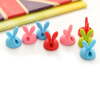 

4Pcs/Set Cute Rabbit Ears Cable Clip Wire Organizer Desk Tidy USB Cord Holder