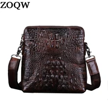 Горячая Распродажа Новая модная мужская сумка-мессенджер из воска масла дизайн Аллигатор мужская сумка на плечо из натуральной кожи вместительная сумка-клатч MB0077