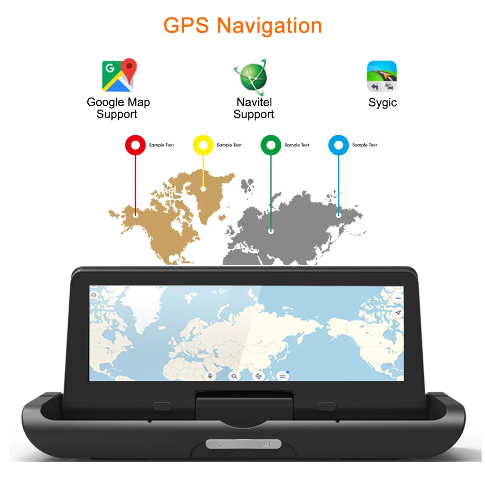  ANSTAR 4G Android Car DVR 8'' WiFi Bluetooth GPS Navigator ADAS Dual Lens Video Recorder Dash Cam R