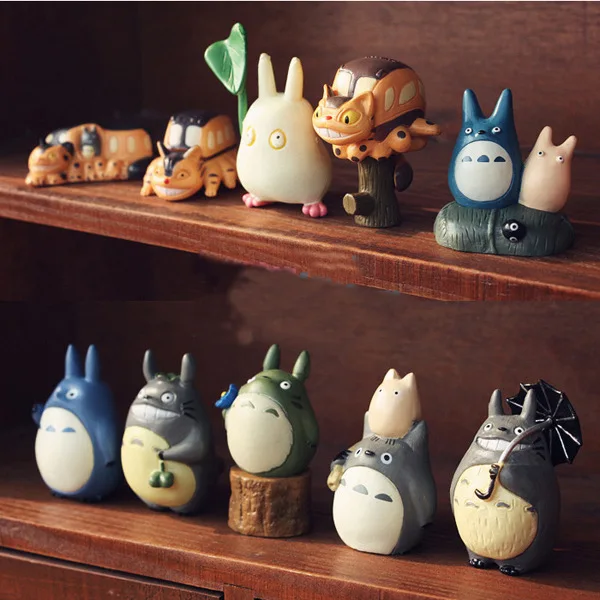 

THINKEASY 10 PCS Totoro My Cute Little PVC Poni horse Action toy Figures Doll for Girl Birthday Gift Decoration Anime