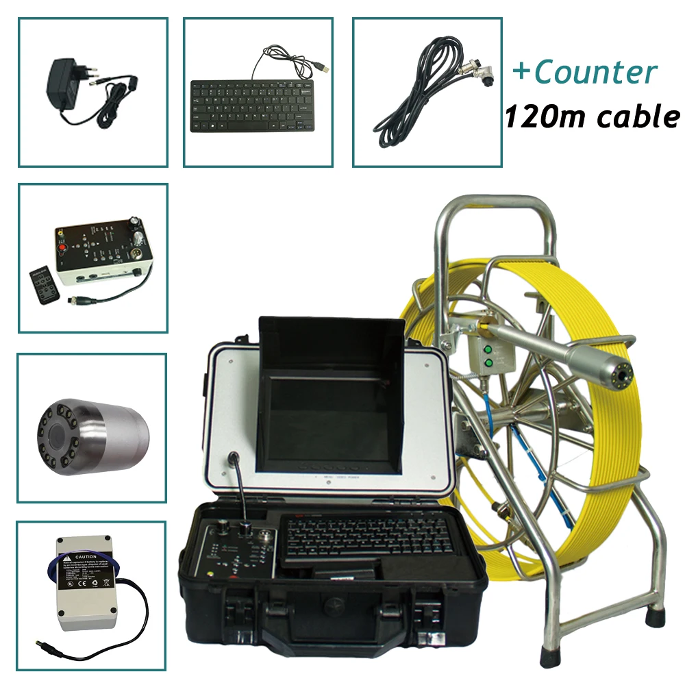 9mm Fiber Optic Push Rod Snake Water Well Inspection Camera Borewell