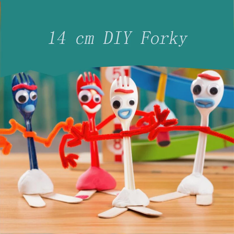 

New Toy DIY Forky Story 4 14cm Cartoon Handmade Action Figure Collectible Doll Toys For Children 60Pcs /Set Wholesale