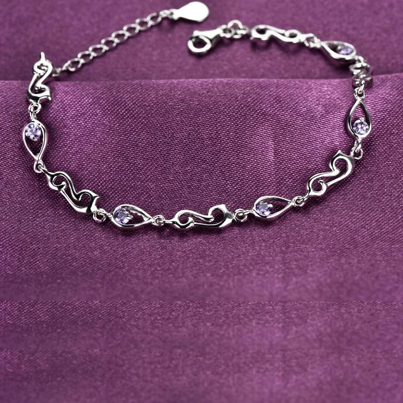 Женский винтажный браслет из серебра 925 пробы с аметистом|bracelets for|bracelets for womenbracelet