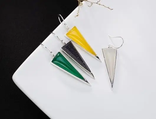 

Sterling S925 925 silver Drop Earring triangle for girl