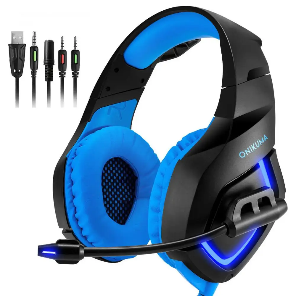 K1 B Best Gaming Headset Stereo Deep Bass Headphones with Mic for PS4