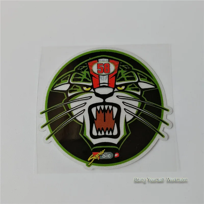 

Marco Simoncelli No.58 stickers helmet leopard reflective motocross racing decals motorcycle stickers for motor ATV CAR