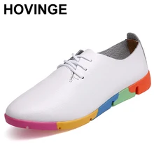 HOVINGE/женские туфли-оксфорды; балетки на плоской подошве из натуральной кожи с острым носком; Мокасины на шнуровке; женская повседневная обувь; D050