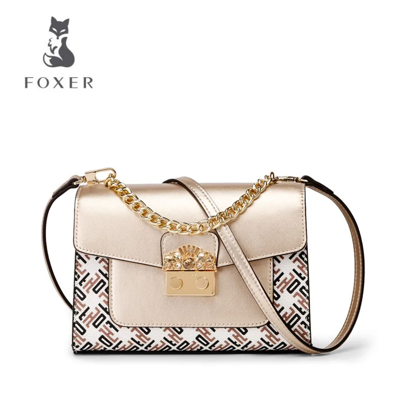 

FOXER New women leather bag fashion luxury handbags women bags designer women leather handbags shoulder bags for women 2019