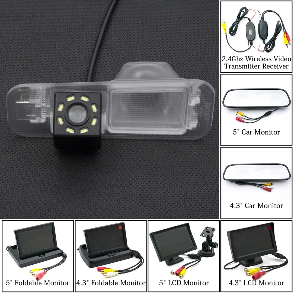 

8LED Car Reverse Camera For Kia K2 Rio 3 UB Sedan 2010 2011 2012 2013 2014 2015 2016 5" 4.3" Parking Rear view Monitor Wireless