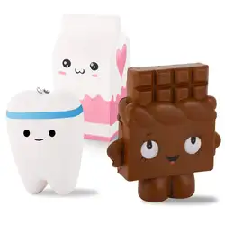 LCLL-3 Pack Kawaii Jumbo замедлить рост планки, ароматические мягкий Шоколадный Бар, зуб, молоко Картонные Игрушки для детей или стресс Reli