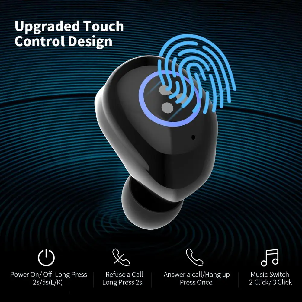 Слог SD16 мини сенсорные наушники с микрофоном беспроводная Bluetooth V5.0 гарнитура музыкальные вкладыши шумоподавление слог SD16 6 часов